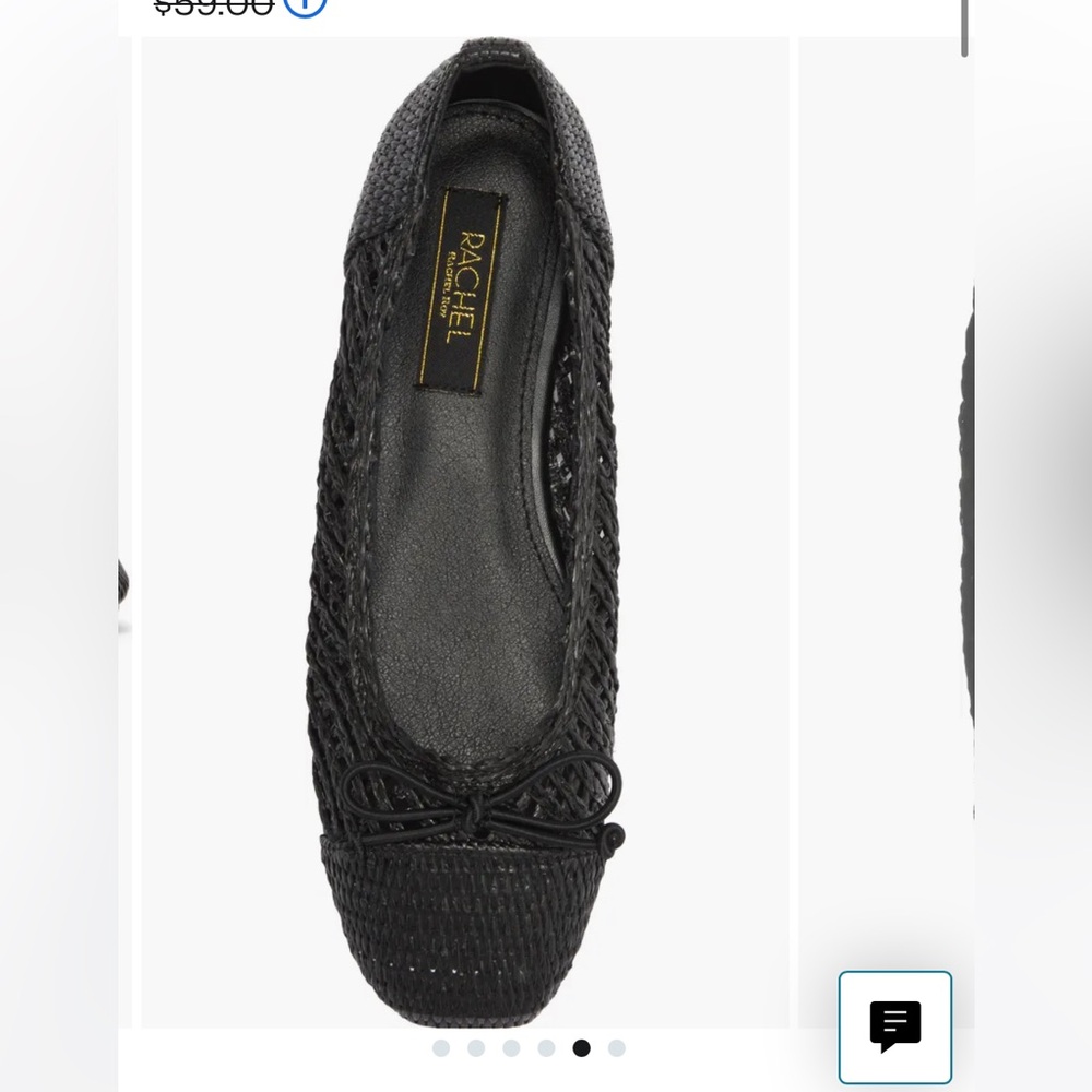 Rachel Black Woven Ballet Flats